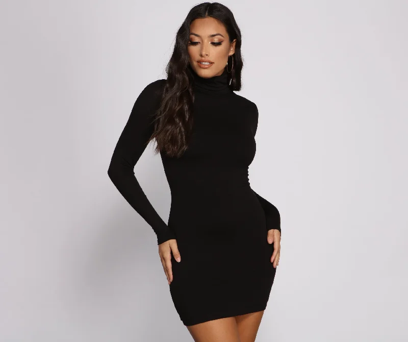 Trendy Girl Turtleneck Mini Dress Tunics Exclusive limited Tunics Exclusive limited
