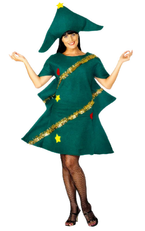 Womens Christmas Tree Dress Costume Tunics Summer linen Tunics Summer linen